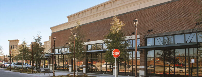 Supermarket in suburban area in USA